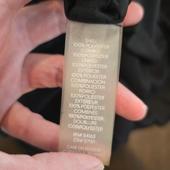 NWT Karl Lagerfeld Paris Dress Size 8 Black Cocktail Floral Mesh Yoke Ruffle Hem - Picture 9 of 9